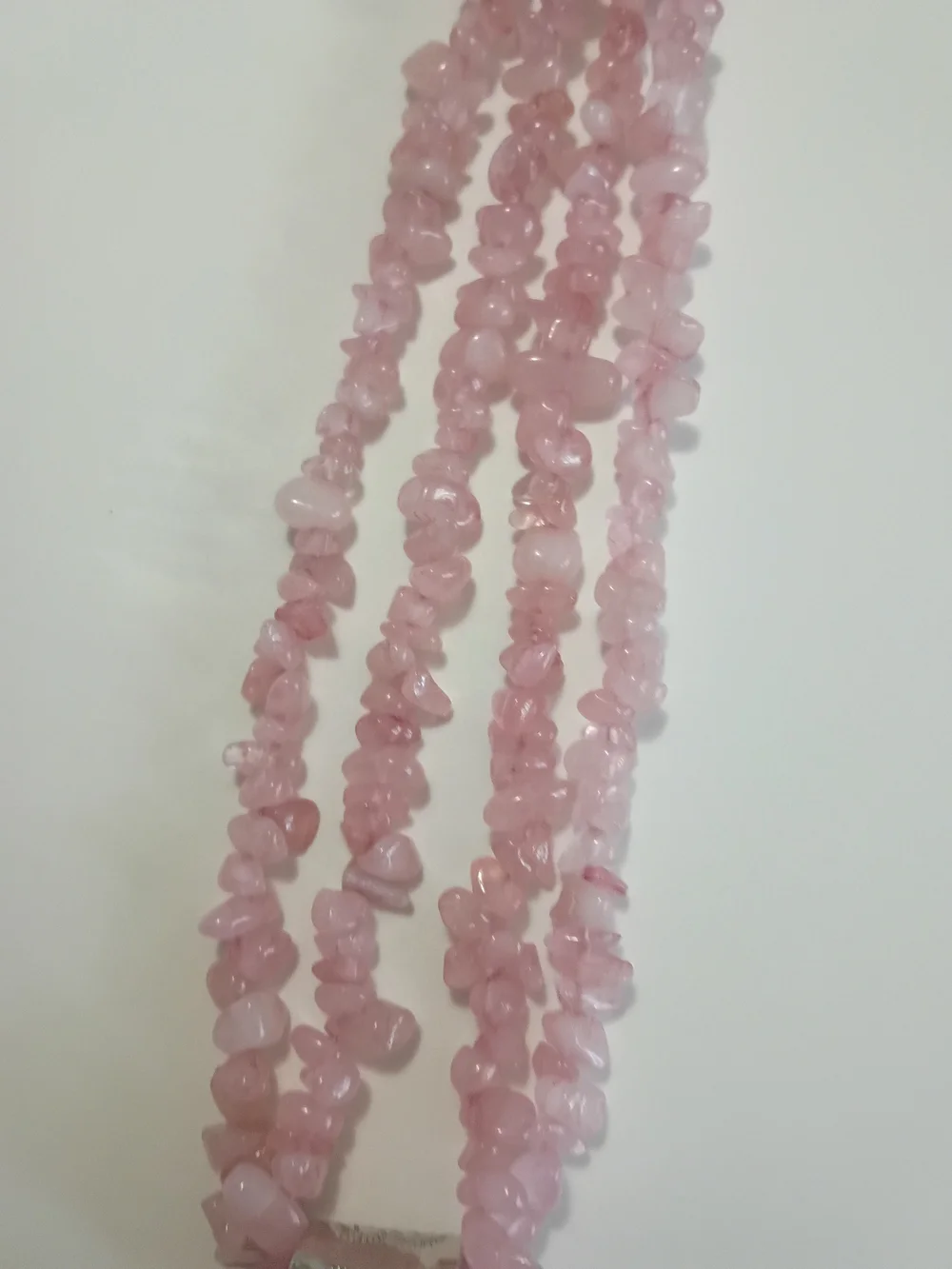 Rose Quartz Silver Dragonfly Pendant Necklace Multi Strand Gorgeous
